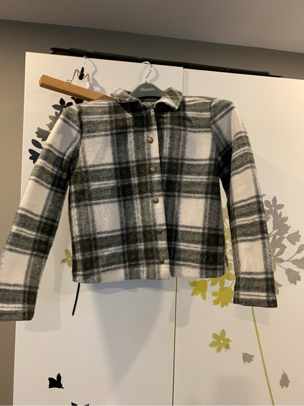 Banana Republic Petite Large plaid cropped jacket/shacket